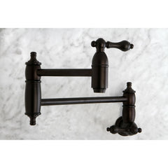 Pot Filler Faucet, Heirloom, Two-Handle Wall Mount in Oil Rubbed Bronze