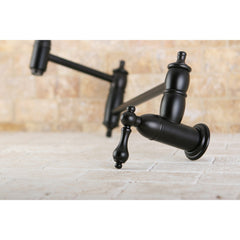 Pot Filler Faucet, Heirloom, Two-Handle Wall Mount in Oil Rubbed Bronze