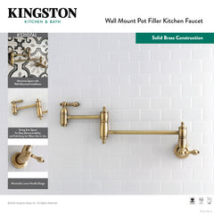 Pot Filler Faucet, Heirloom, Two-Handle Wall Mount in Oil Rubbed Bronze