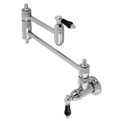 Pot Filler Faucet, Heirloom, Wall Mount with Two Handles in Polished Chrome