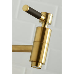 Pot Filler Faucet, Kaiser, Two-Handle, 1-Hole, Wall Mount, Satin Brass