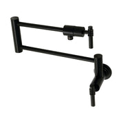 Pot Filler Faucet, Milano, Wall Mount with Two Handles in Matte Black