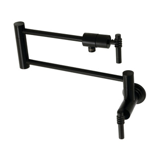 Pot Filler Faucet, Milano, Wall Mount with Two Handles in Matte Black