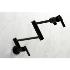 Pot Filler Faucet, Milano, Wall Mount with Two Handles in Matte Black