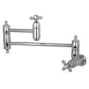 Wall Mount Pot Filler, Restoration, Two-Handle in Polished Chrome