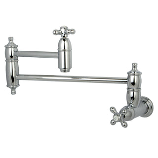 Wall Mount Pot Filler, Restoration, Two-Handle in Polished Chrome
