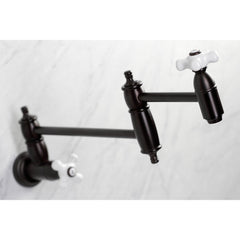 Pot Filler Faucet, Restoration, Wall Mount with Two Handles in Oil Rubbed Bronze