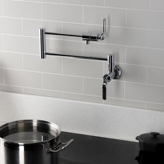 Pot Filler Faucet, Sona, Two-Handle Wall Mount in Polished Chrome