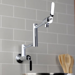 Pot Filler Faucet, Sona, Two-Handle Wall Mount in Polished Chrome
