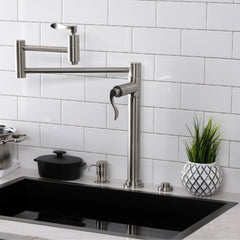 Pot Filler Faucet, Tulare, Two-Handle Deck Mount in Brushed Nickel