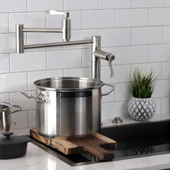 Pot Filler Faucet, Tulare, Two-Handle Deck Mount in Brushed Nickel