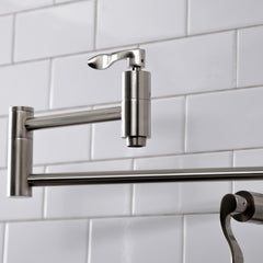 Pot Filler Faucet, Tulare, Two-Handle Deck Mount in Brushed Nickel