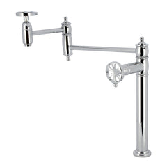 Pot Filler Faucet, Tulare, Two-Handle Deck Mount in Polished Chrome