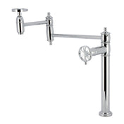 Pot Filler Faucet, Tulare, Two-Handle Deck Mount in Polished Chrome