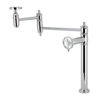 Pot Filler Faucet, Tulare, Two-Handle Deck Mount in Polished Chrome