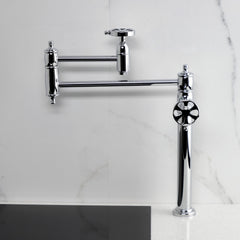 Pot Filler Faucet, Tulare, Two-Handle Deck Mount in Polished Chrome