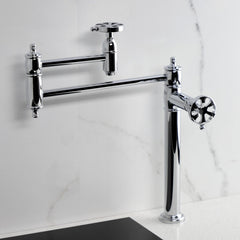 Pot Filler Faucet, Tulare, Two-Handle Deck Mount in Polished Chrome