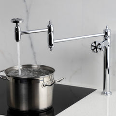 Pot Filler Faucet, Tulare, Two-Handle Deck Mount in Polished Chrome