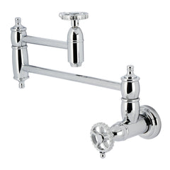 Pot Filler Faucet, Tulare, Wall Mount with Two Handles in Polished Chrome