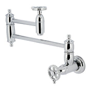 Pot Filler Faucet, Tulare, Wall Mount with Two Handles in Polished Chrome