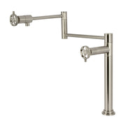 Pot Filler Faucet, Webb, Two-Handle Deck Mount in Brushed Nickel