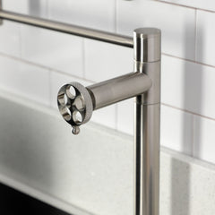 Pot Filler Faucet, Webb, Two-Handle Deck Mount in Brushed Nickel