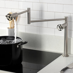 Pot Filler Faucet, Webb, Two-Handle Deck Mount in Brushed Nickel