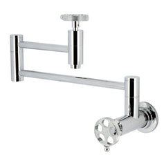 Pot Filler Faucet, Webb, Two-Handle Wall Mount in Polished Chrome