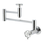 Pot Filler Faucet, Webb, Two-Handle Wall Mount in Polished Chrome