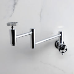 Pot Filler Faucet, Webb, Two-Handle Wall Mount in Polished Chrome
