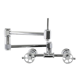 Pot Filler Faucet, Webb, Wall Mount with Knurled Handle in Polished Chrome