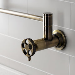 Pot Filler Faucet, Webb, Wall Mount with Two Handles in Antique Brass