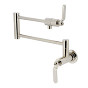 Pot Filler Faucet, Whitaker, Wall Mount with Two Handles in Polished Nickel