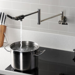 Pot Filler Faucet, Whitaker, Wall Mount with Two Handles in Polished Nickel
