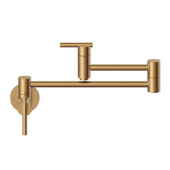 Pot Filler, Parma, Wall Mount, 2 Lever Handles, Brass, Brushed Bronze