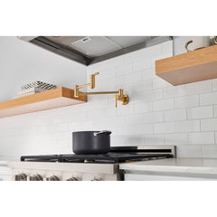 Pot Filler, Parma, Wall Mount, 2 Lever Handles, Brass, Brushed Bronze