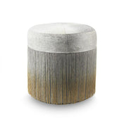 Pouffe, 15 In Round with Ombre Gray and Gold Color