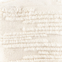 Pouffe, Cream Wool and Cotton with Removable Cover