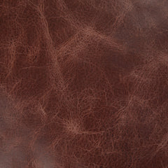 Pouffe, Round, Brown Genuine Buffalo Leather