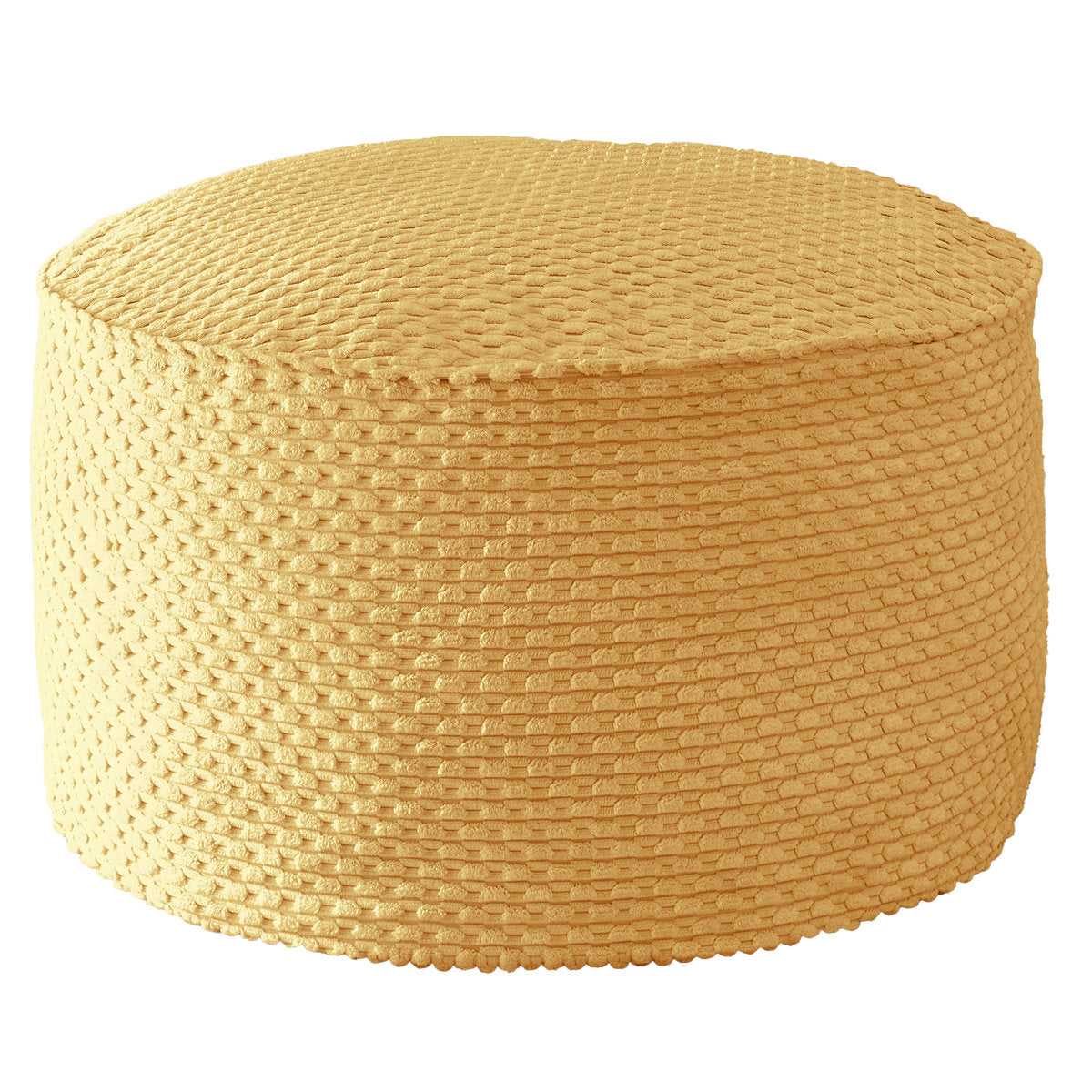 Pouffe with Corduroy Upholstery and Polystyrene Bean Fill