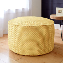 Pouffe with Corduroy Upholstery and Polystyrene Bean Fill