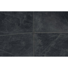 Pouffe with Genuine Leather Upholstery in Antique Black