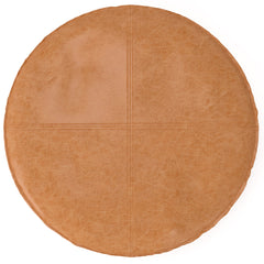 Pouffe with Round Shape and Faux Leather Upholstery