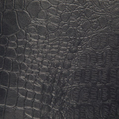 Pouffe with Square Shape in Black Genuine Leather