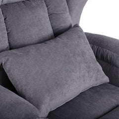 Power Massage Recliner Chair with Base Light in Gray Linen Blend