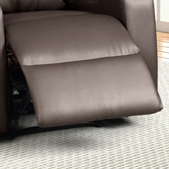 Power Recliner with Cup Holders in Espresso Faux Leather