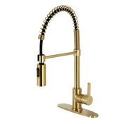 Pre-Rinse Kitchen Faucet, Continental, Single Handle in Brushed Brass