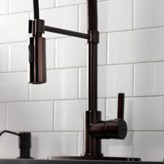 Pre-Rinse Kitchen Faucet, Continental, Single Handle in Oil Rubbed Bronze