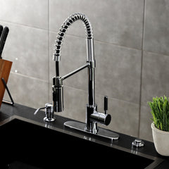 Pre-Rinse Kitchen Faucet, Kaiser, Single-Handle 1-Hole in Polished Chrome