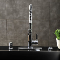 Pre-Rinse Kitchen Faucet, Kaiser, Single-Handle 1-Hole in Polished Chrome
